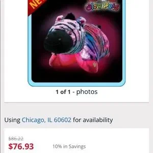 Pillow Pets Toys My Pillow Pets Pillow Pets Zebra Glow Pet